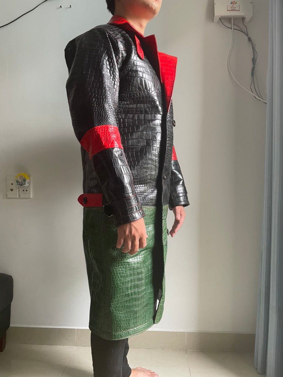 crocodile leather coat