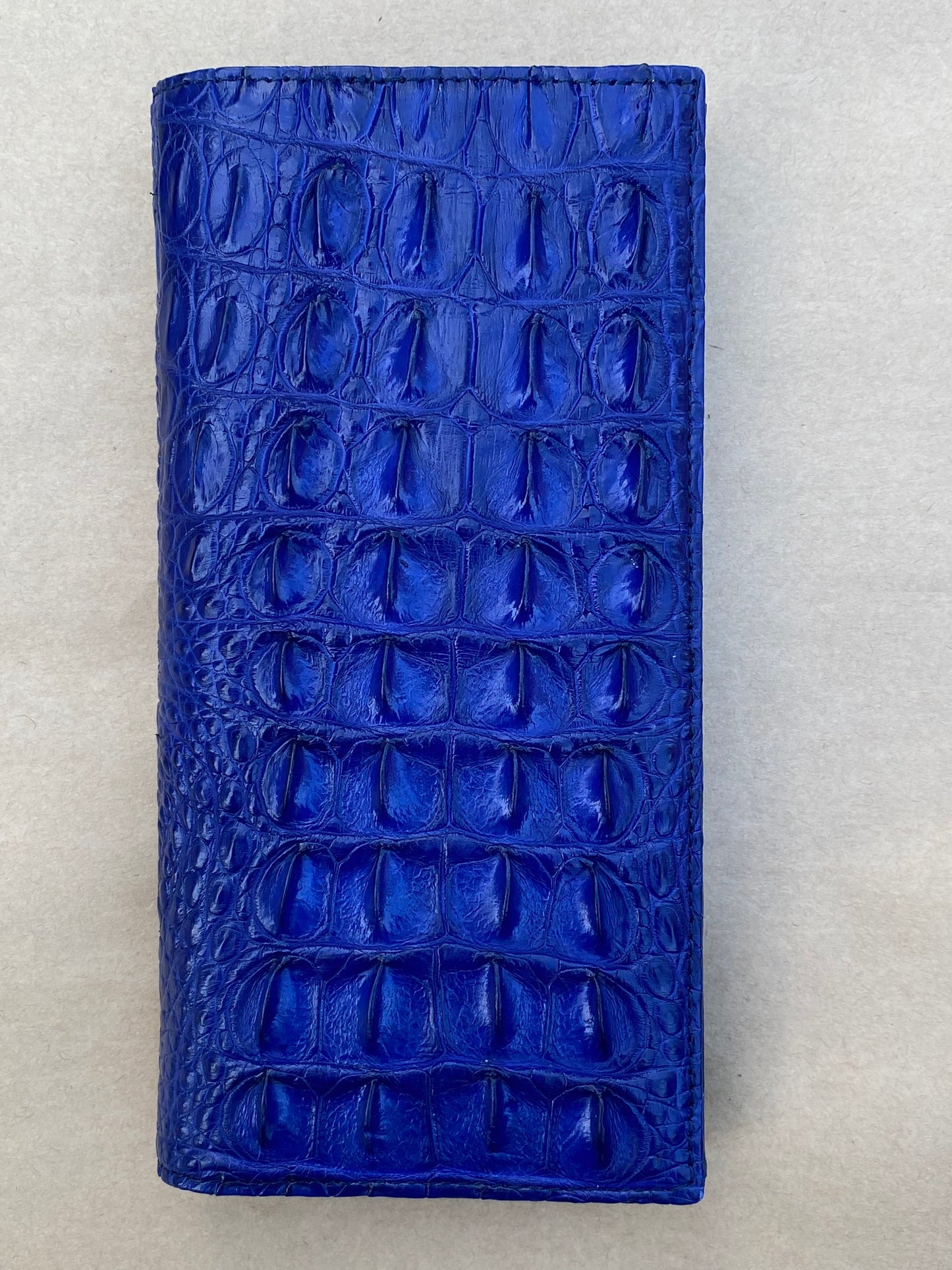 Blue genuine alligator leather long wallet for men and women