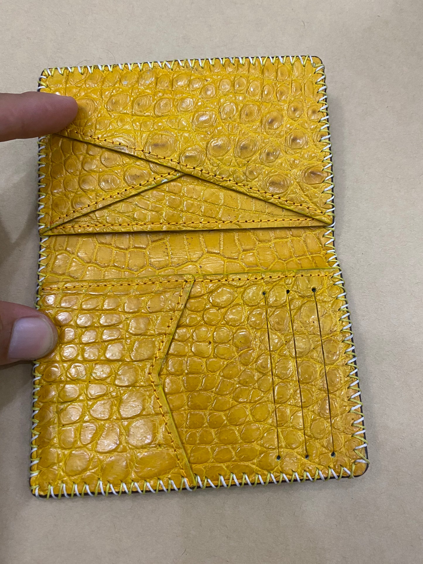 Black genuine stingray lleather out side and alligator leather inside Card Holder