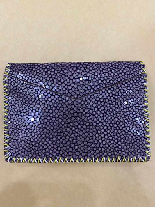 Black genuine stingray lleather out side and alligator leather inside Card Holder