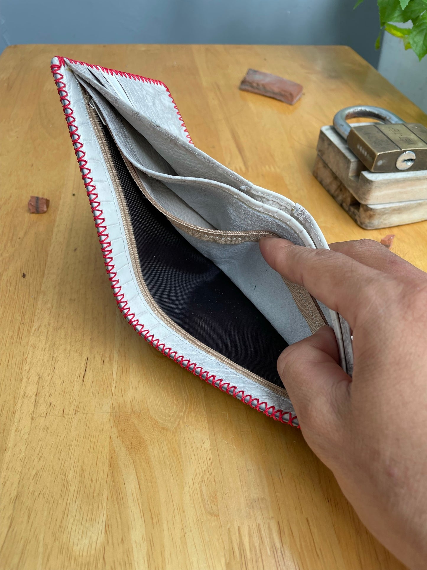 Gray stingray leather wallet for men