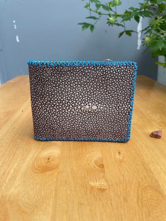 Brown stingray leather wallet for men