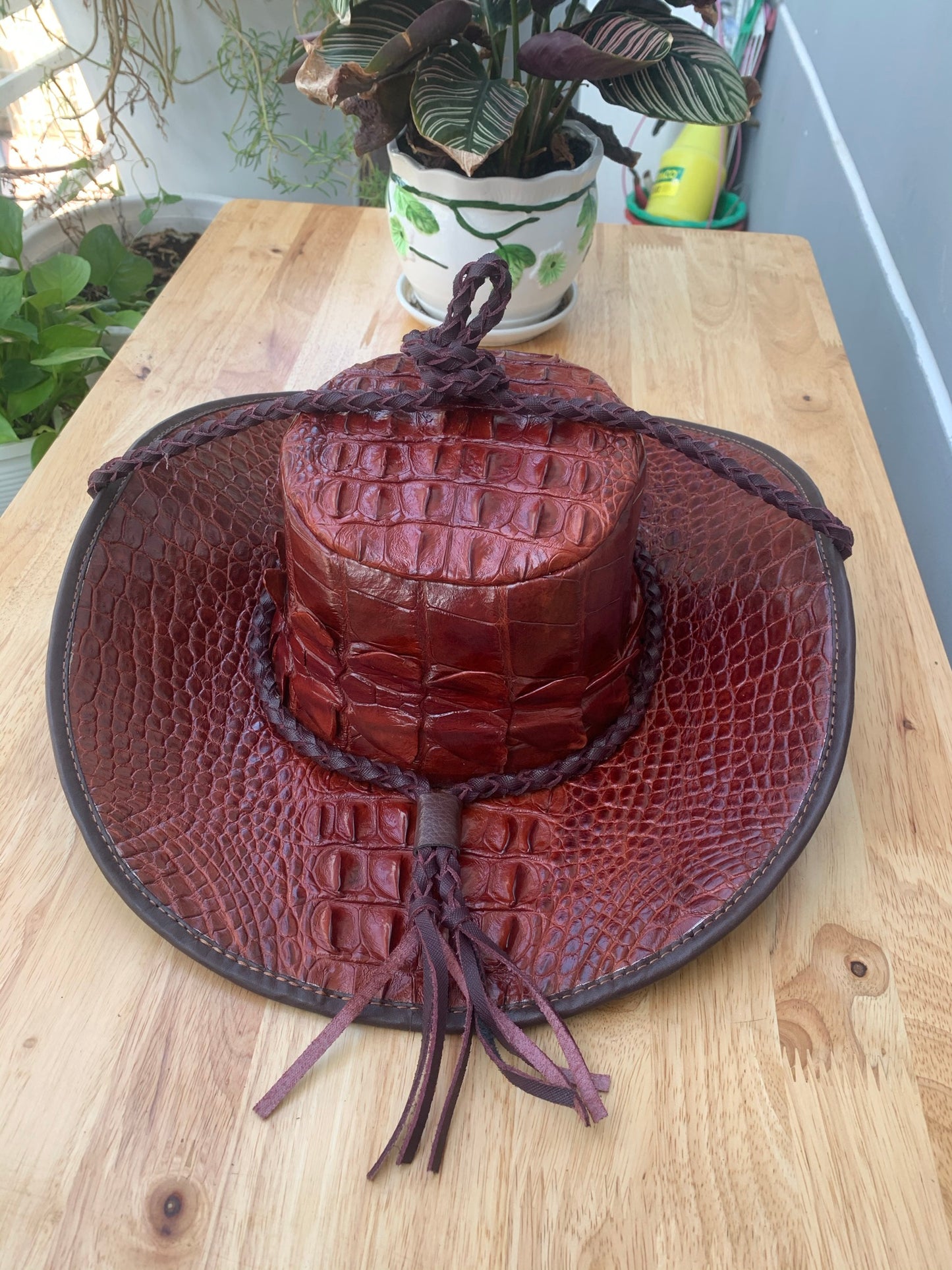 crocodile leather cowboy hat