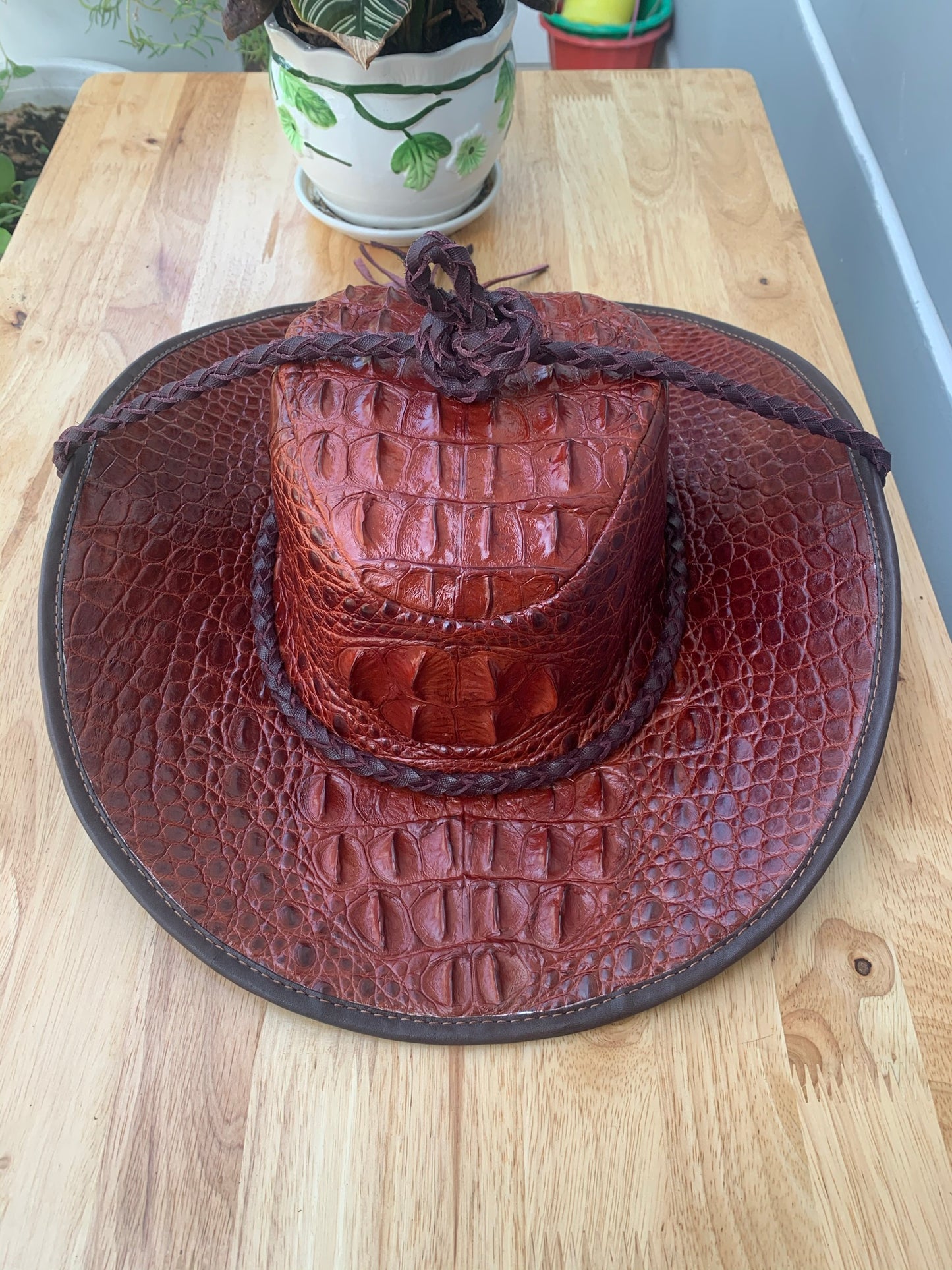 crocodile leather cowboy hat