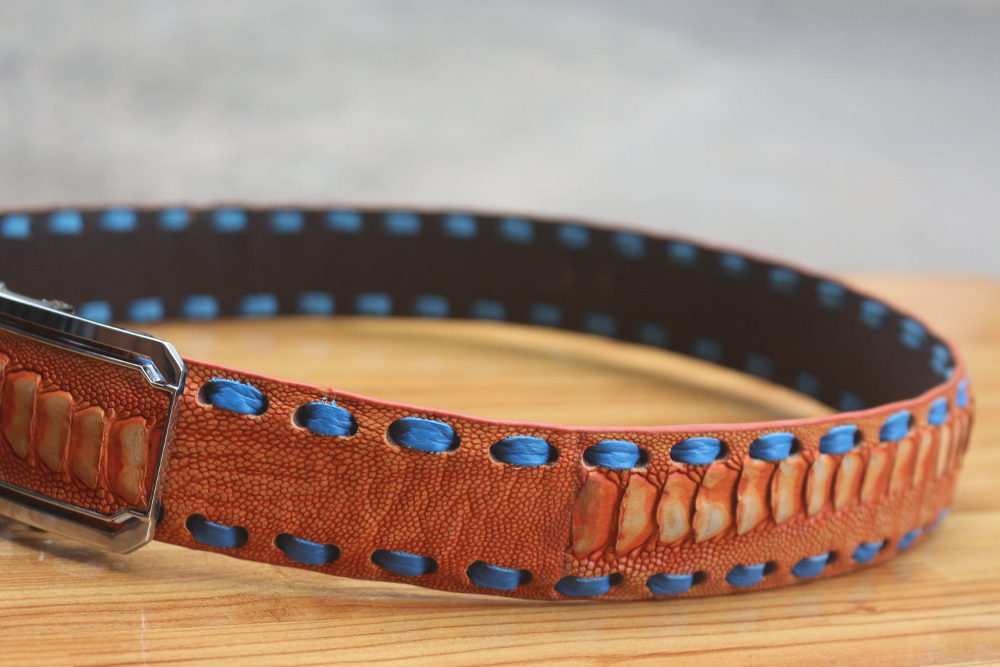 Ostrich nubuck Ostrich leather belt men