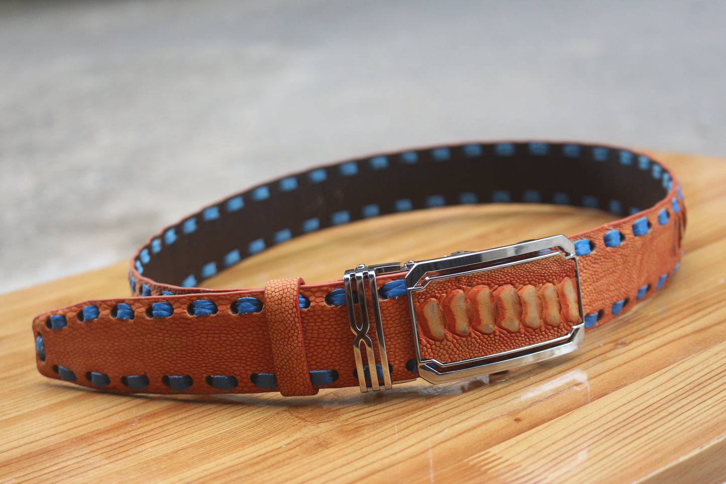 Ostrich nubuck Ostrich leather belt men
