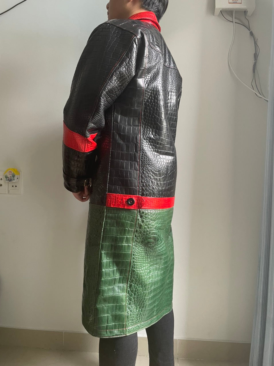 crocodile leather coat