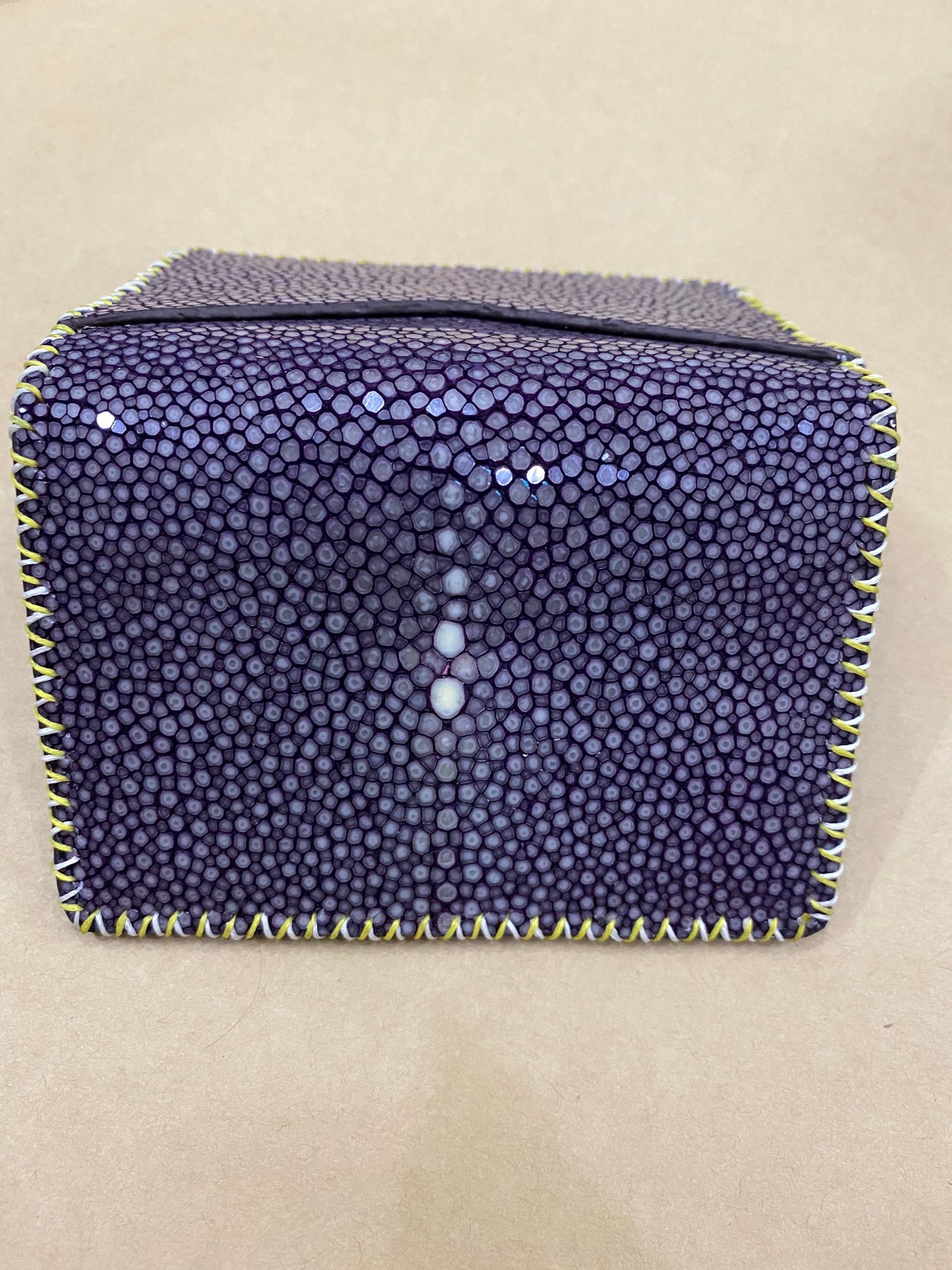 Black genuine stingray lleather out side and alligator leather inside Card Holder