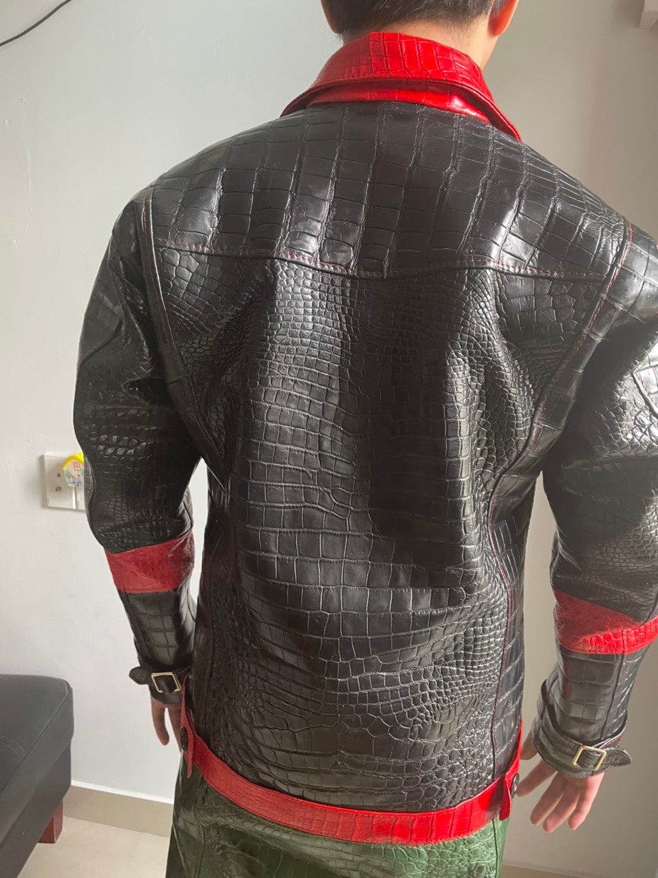 crocodile leather coat