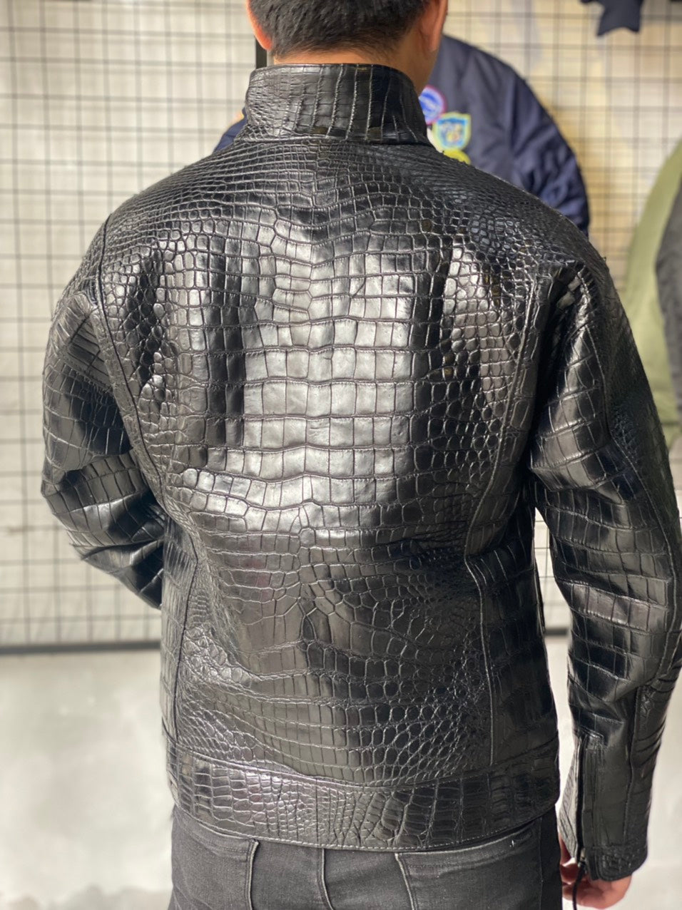 Black Crocodile leather jacket