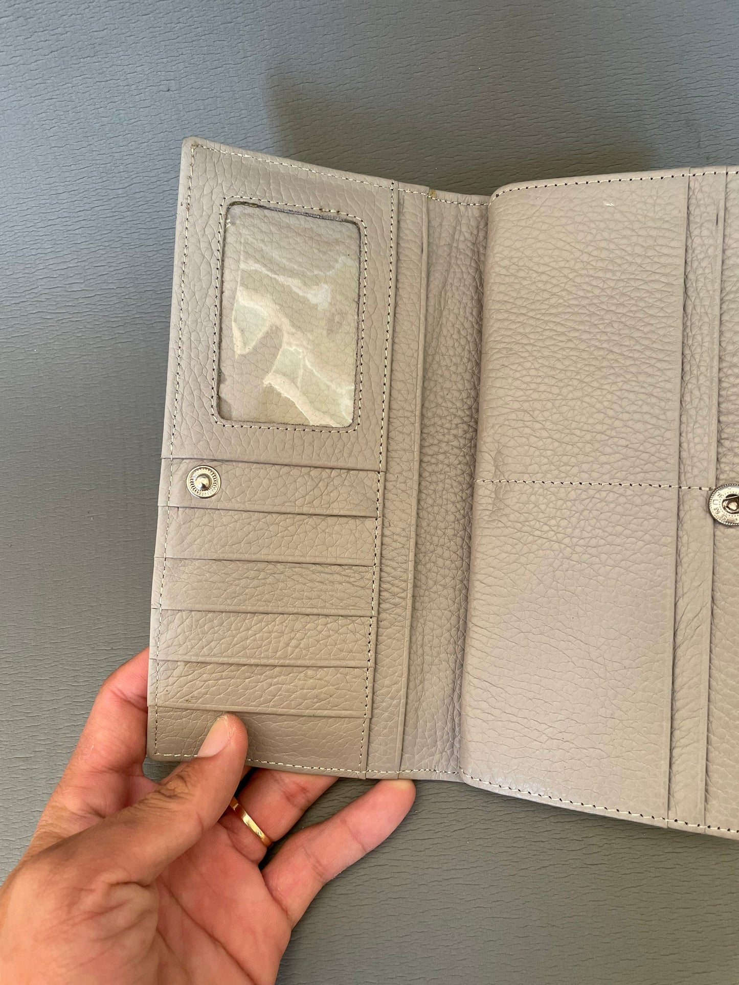 Albino crocodile leather tri-fold wallet for women