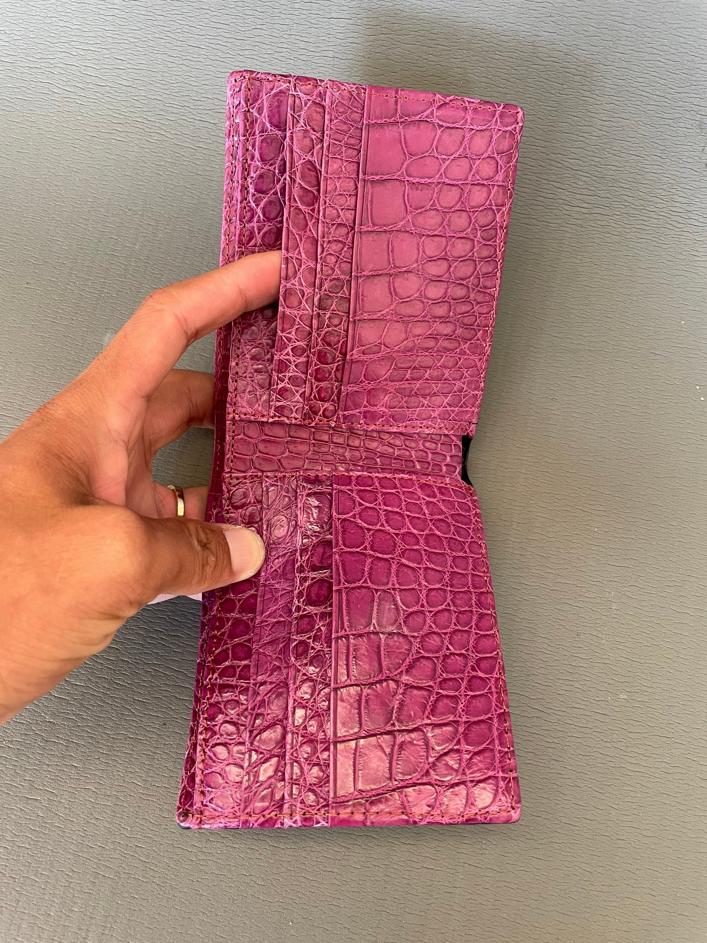 crocodile leather wallet for men