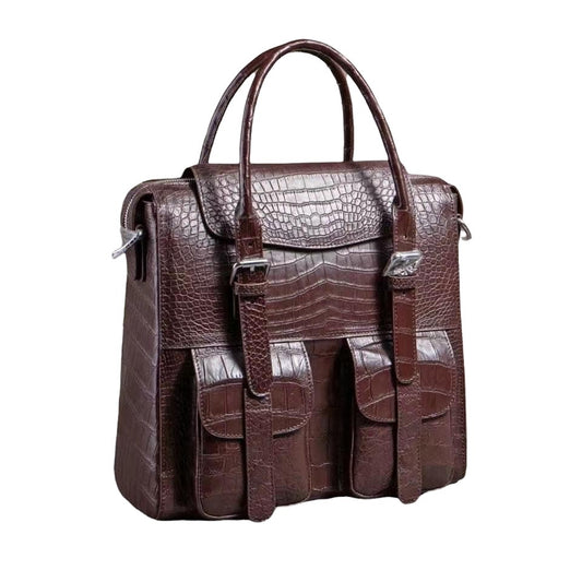 Genuine alligator leather briefcase