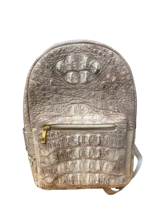 Albino crocodile leather luxury backpack