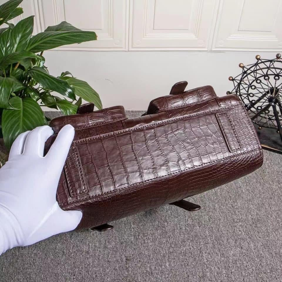 Genuine alligator leather briefcase