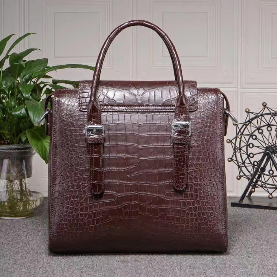 Genuine alligator leather briefcase