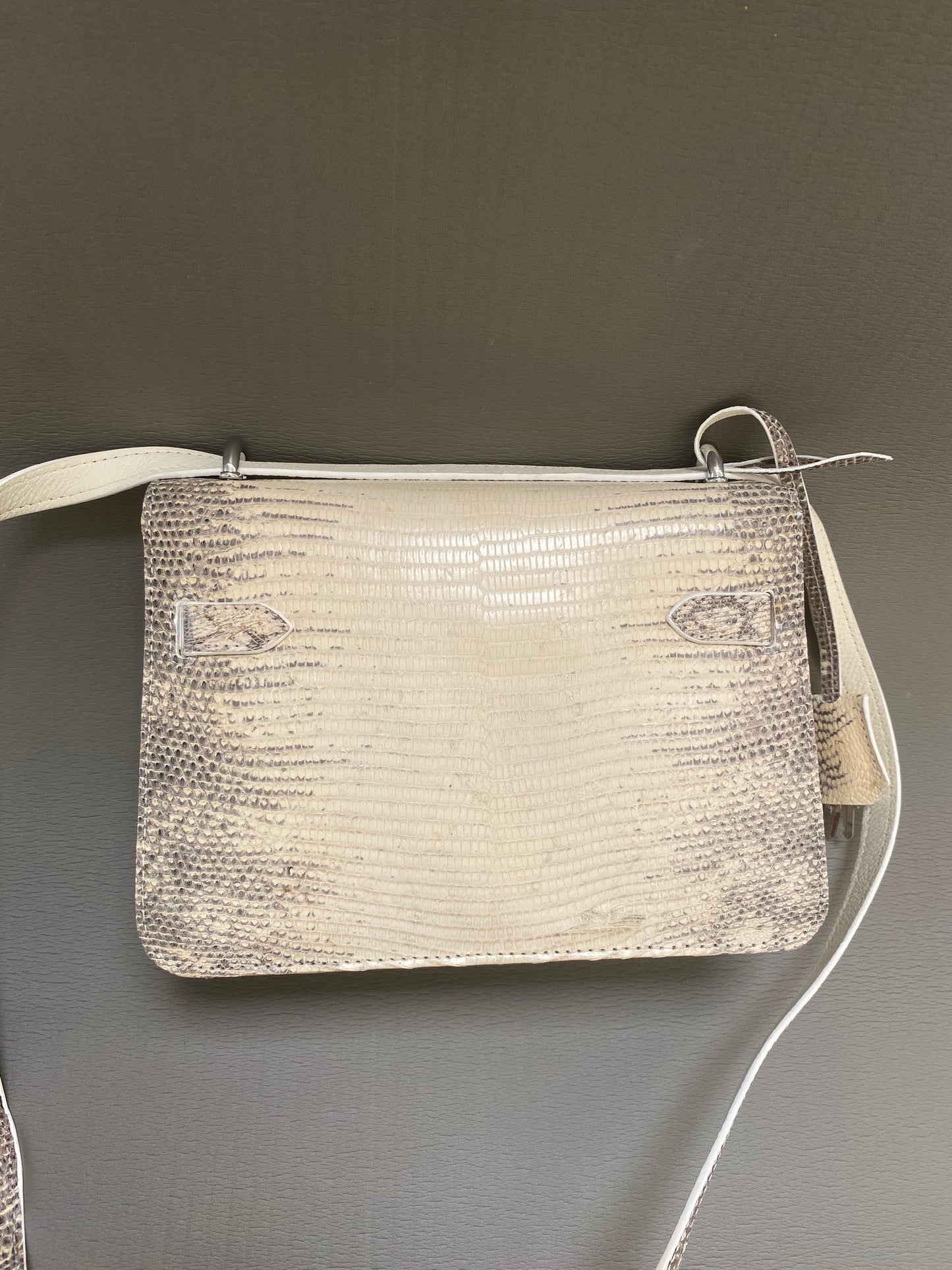premium lizard leather shoulder bag