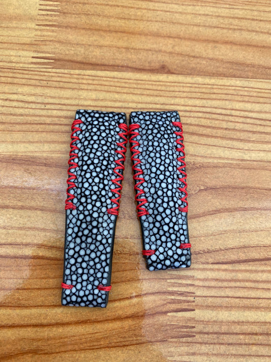 Black Stingray leather watch strap band for Rolex