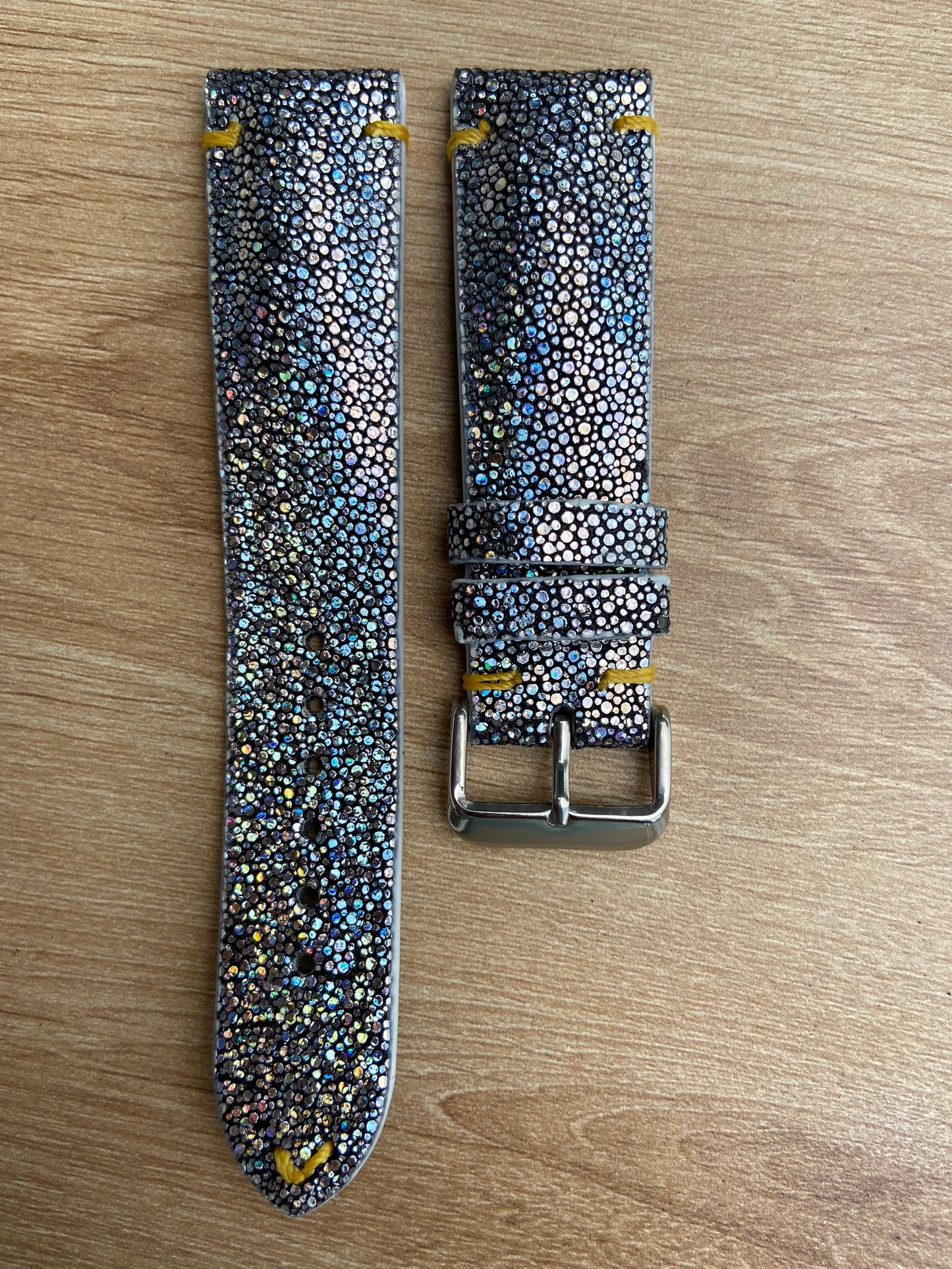 multicolor stingray leather watch strap