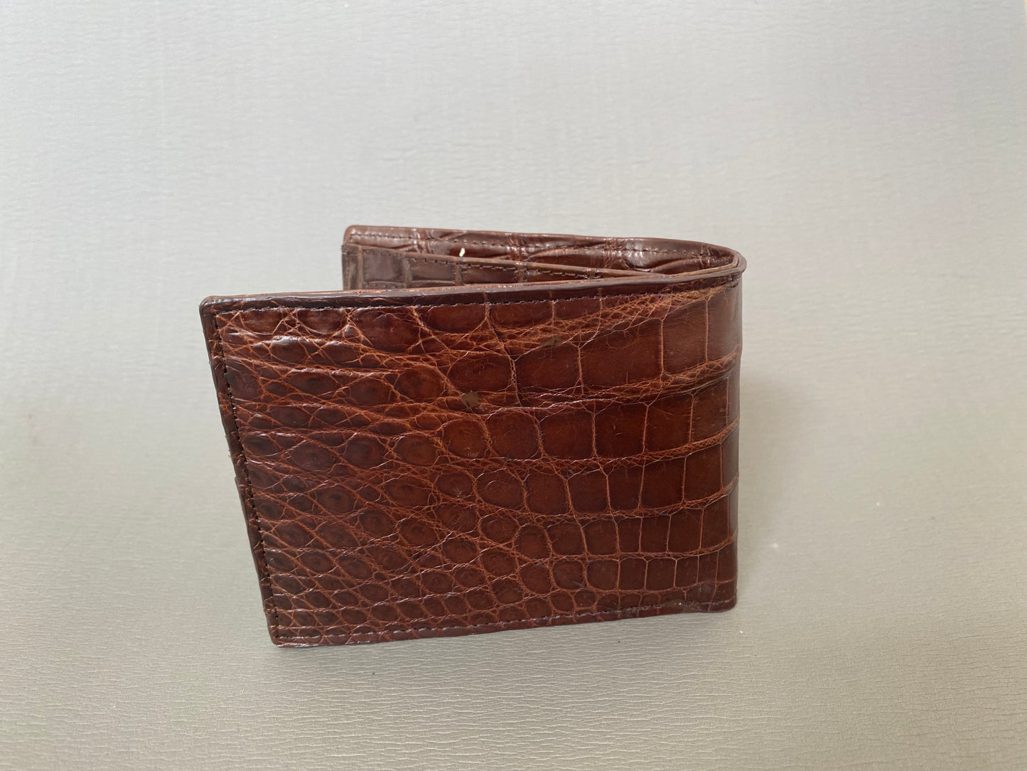 Brown alligator belly leather wallet for men
