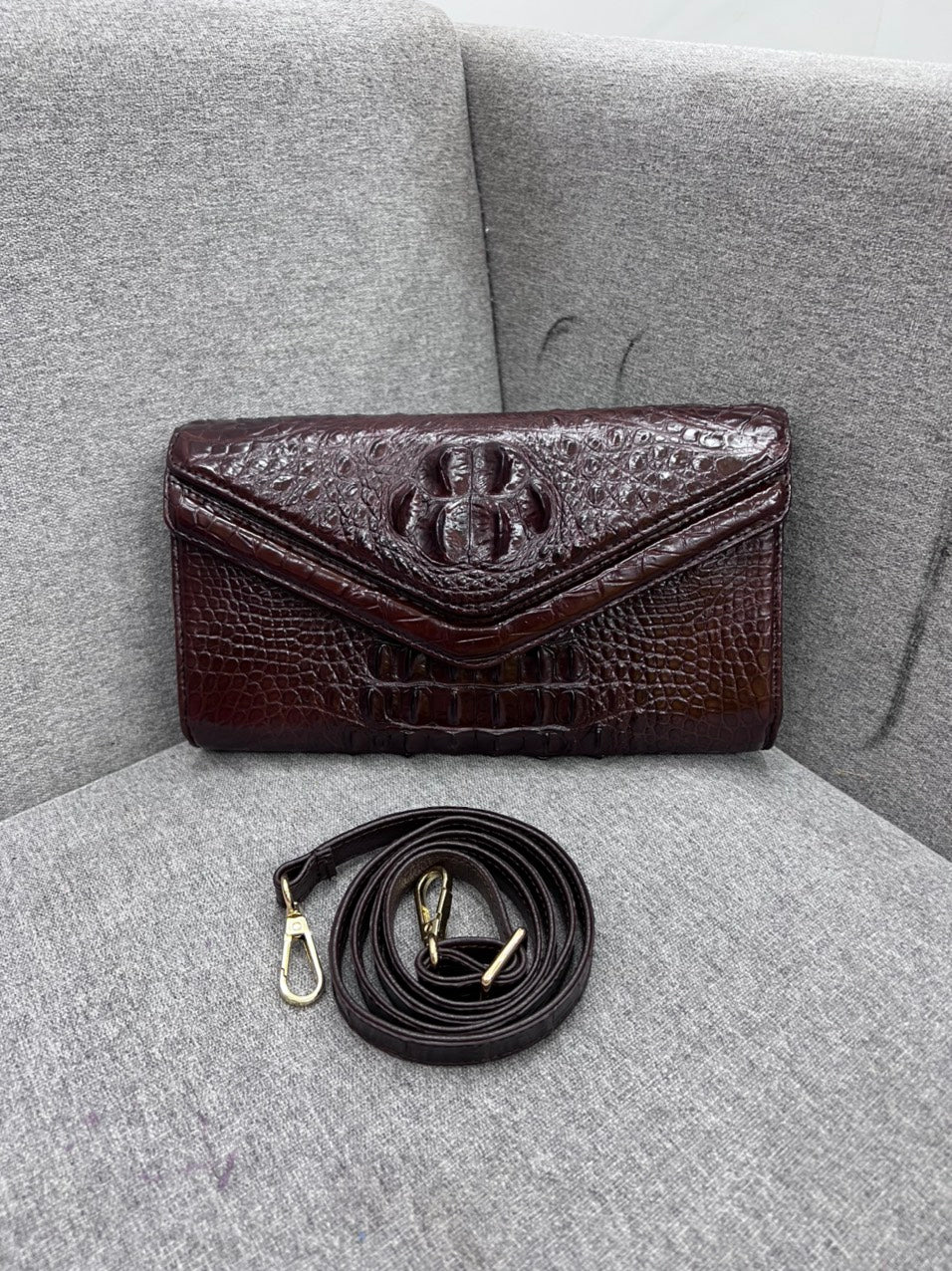 Alligator leather clutch for women