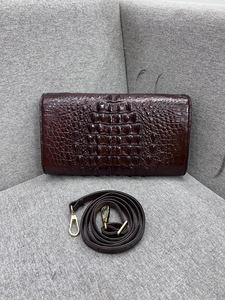 Alligator leather clutch for women