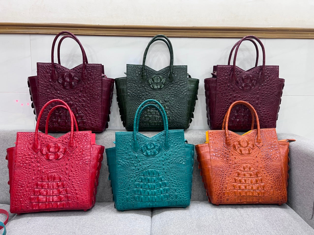 genuine alligator leather tote bag