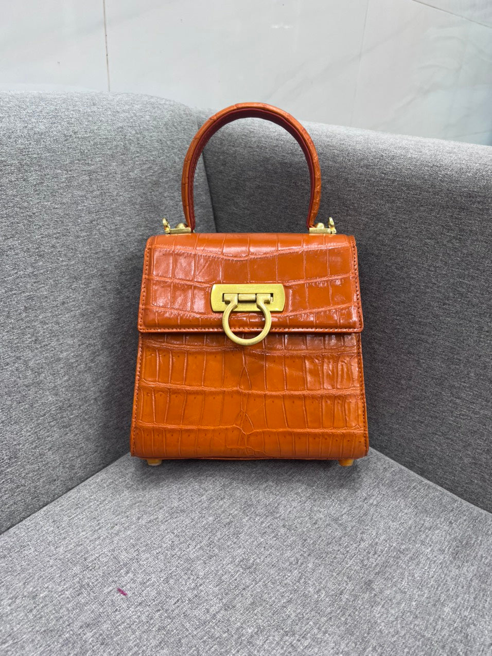 Genuine alligator leather salvatore bag