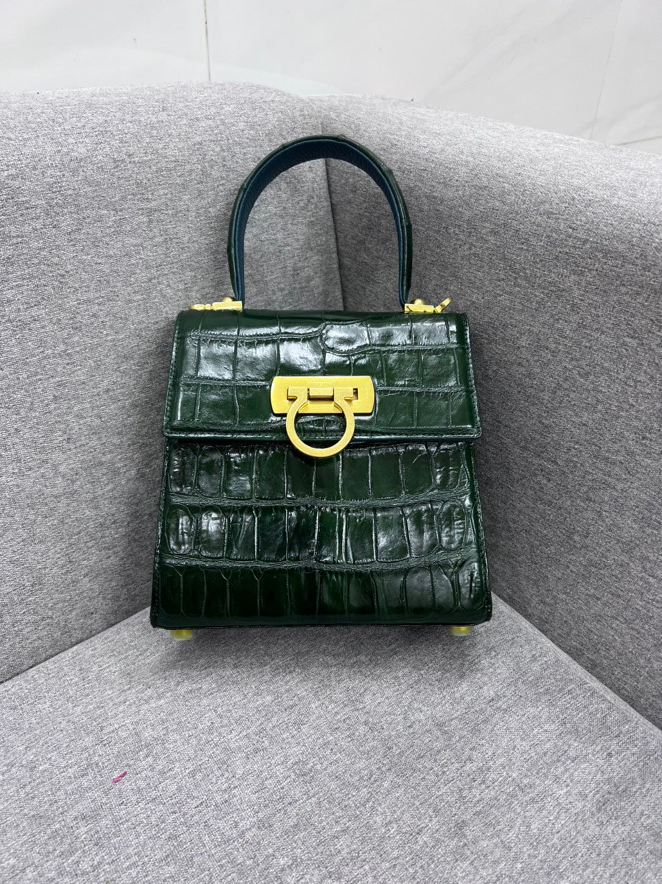 Genuine alligator leather salvatore bag