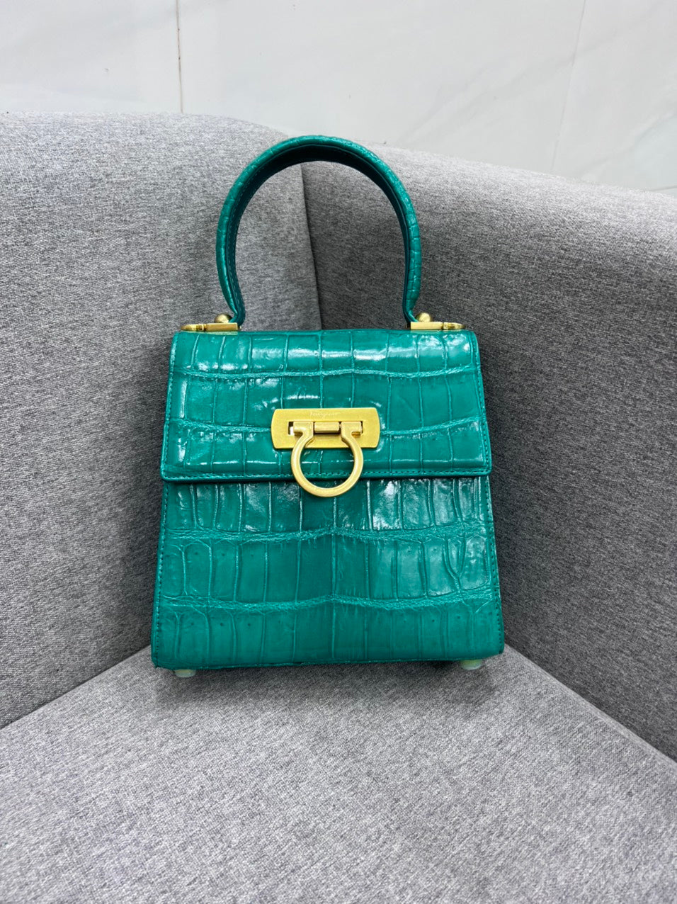 Genuine alligator leather salvatore bag