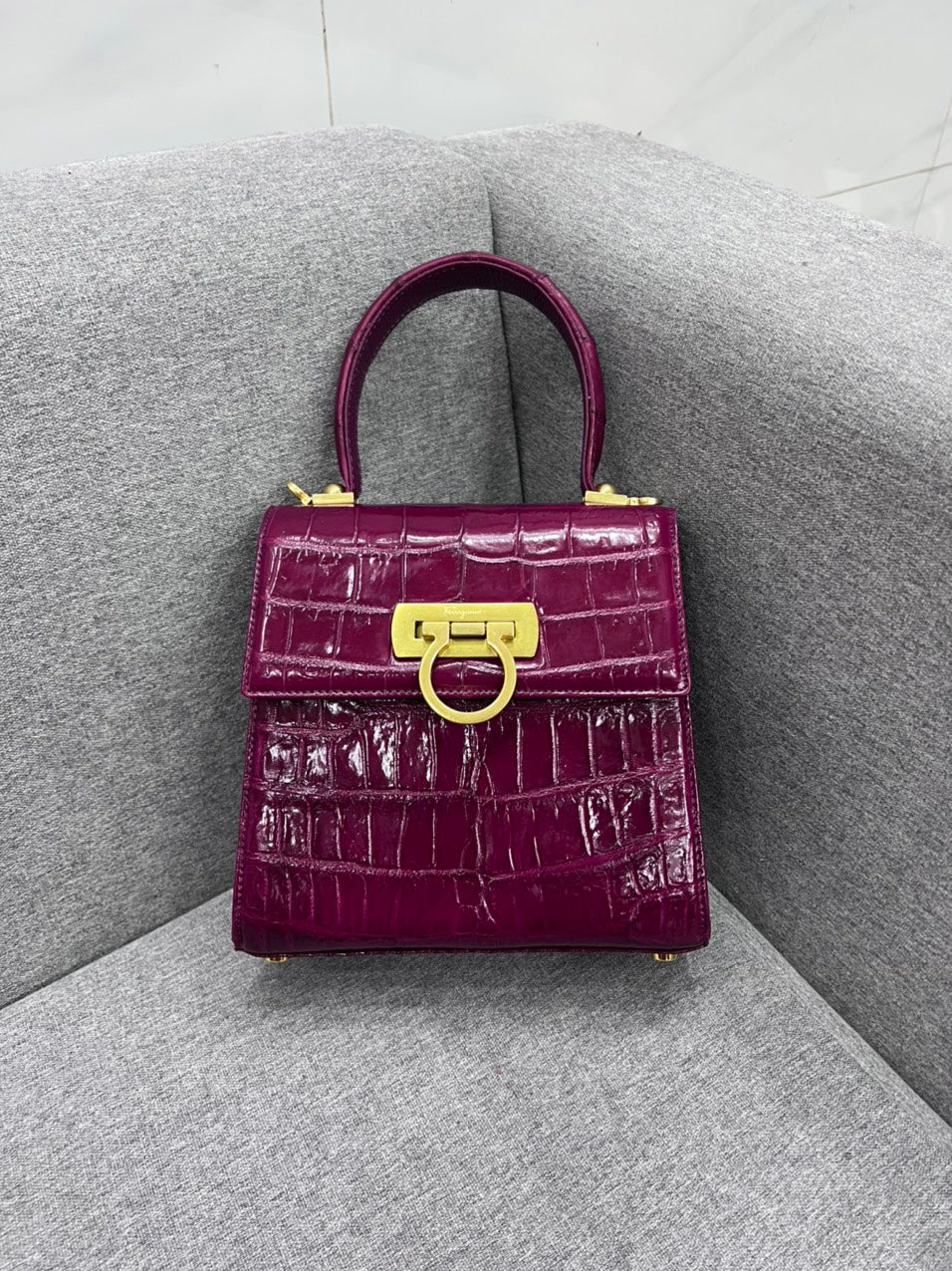 Genuine alligator leather salvatore bag