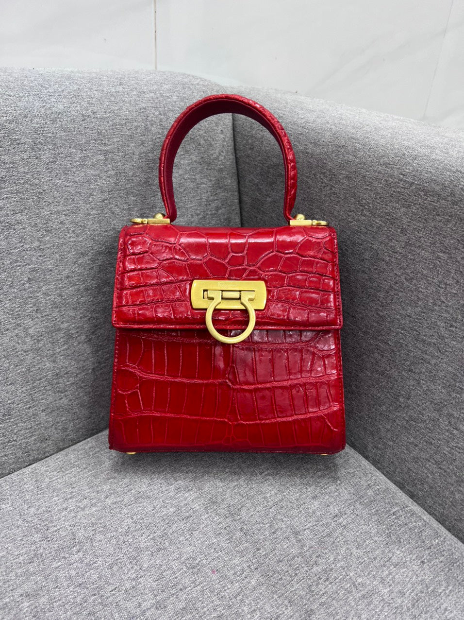 Genuine alligator leather salvatore bag