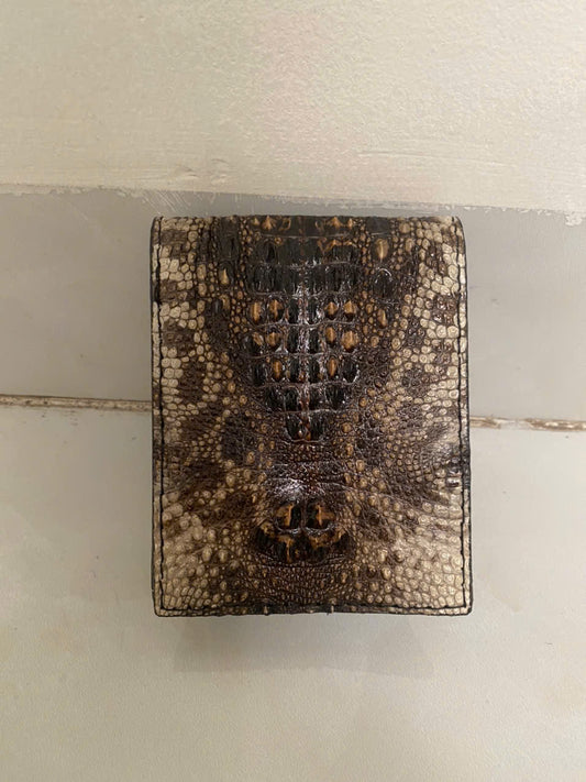 faux crocodile skin (cowhide leather) leather wallet for men