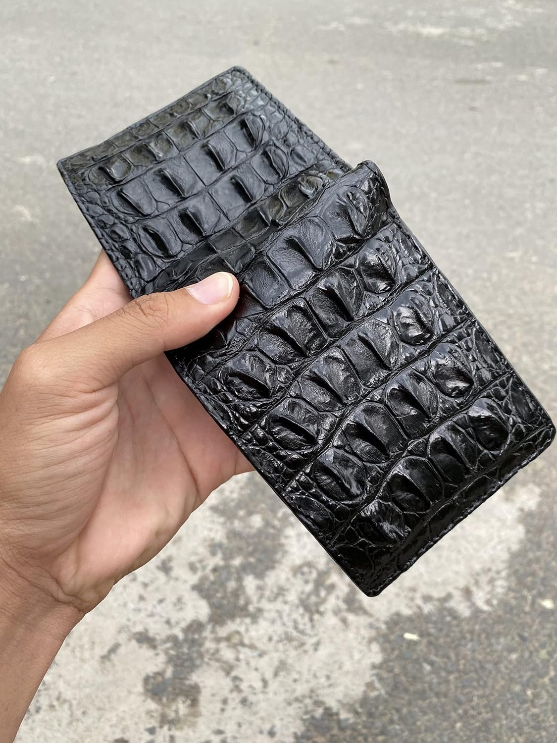 faux crocodile skin (cowhide leather) leather wallet for men