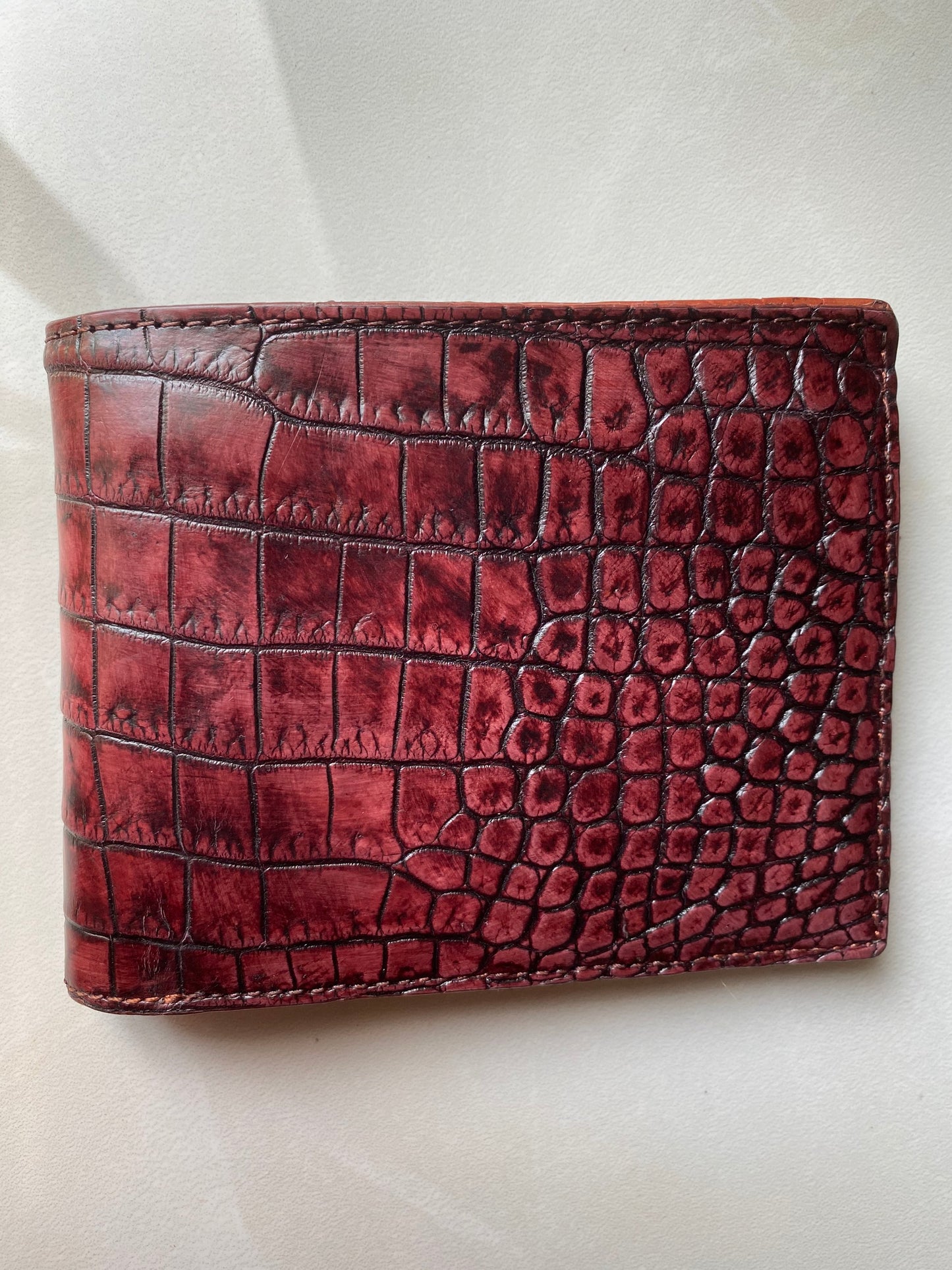 double Patina alligator wallet for men