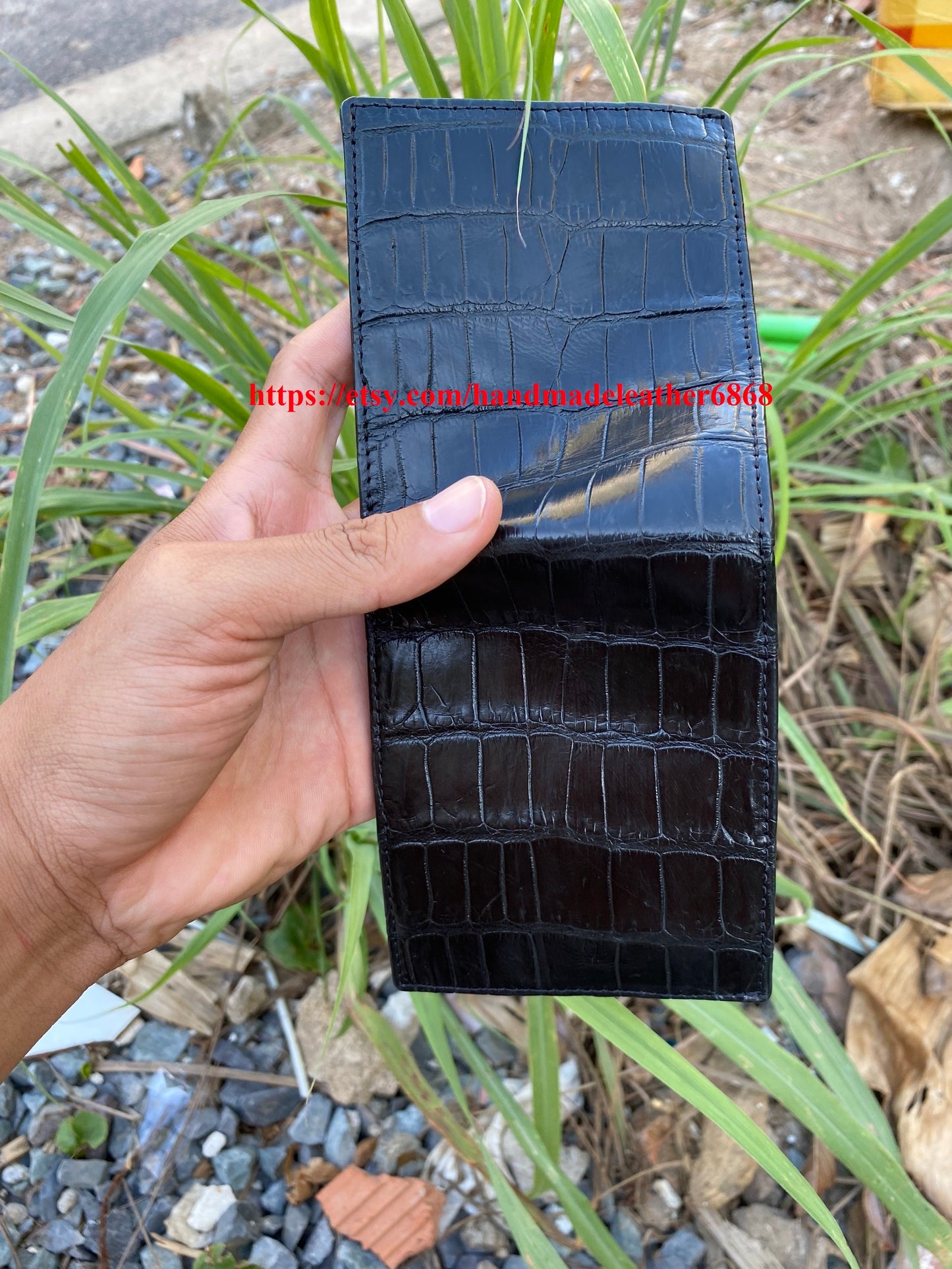 New design Black Genuine alligator belly bi fold wallet for men