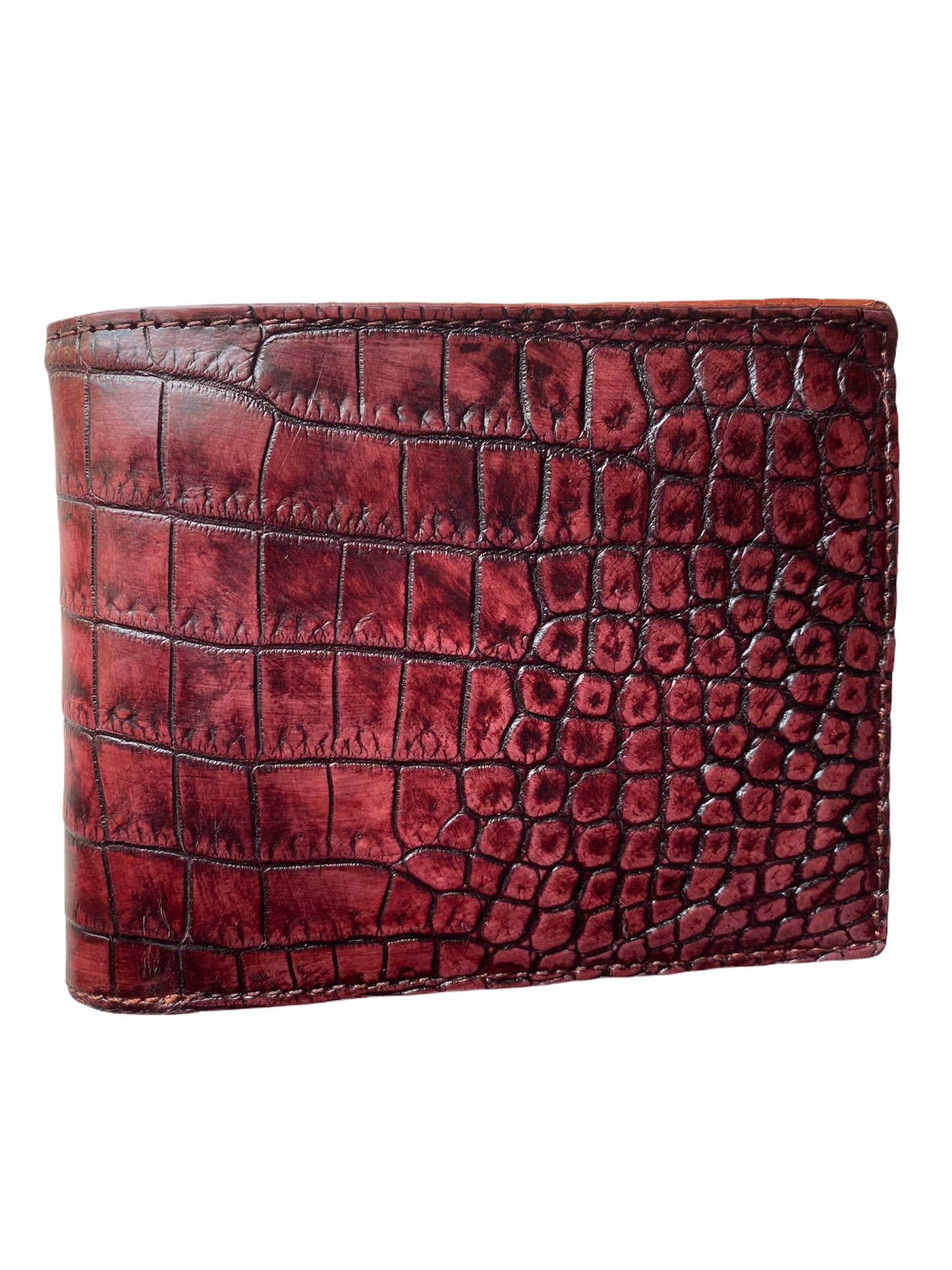 double Patina alligator wallet for men