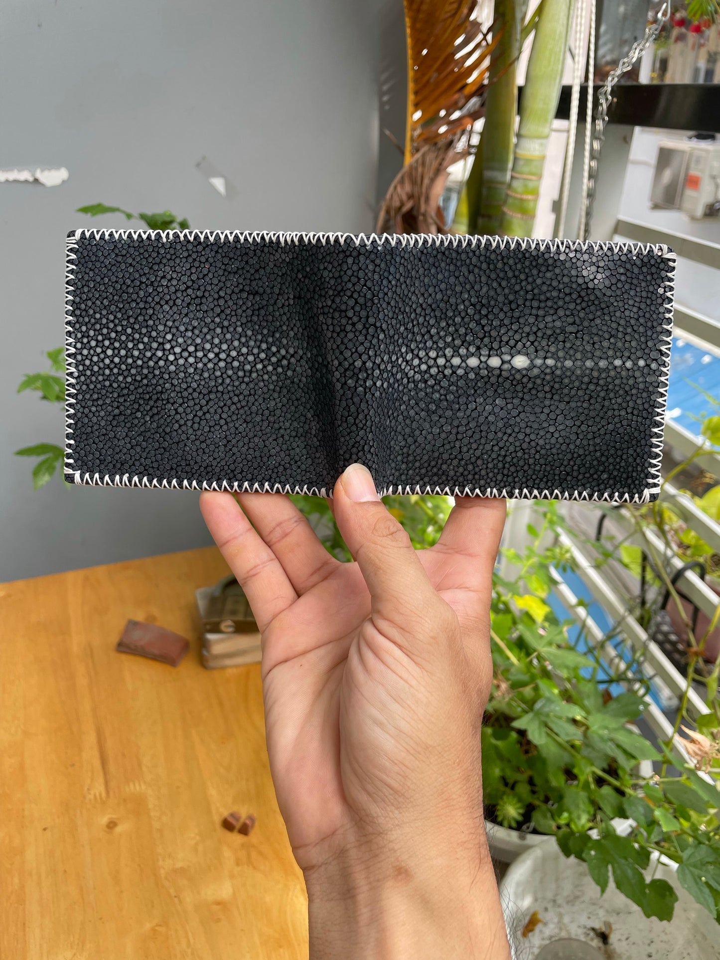 black stingray leather wallet for men