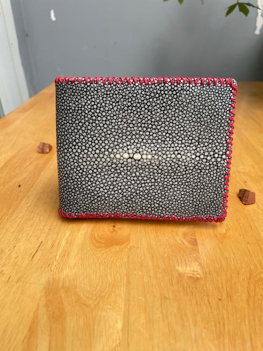 Gray stingray leather wallet for men