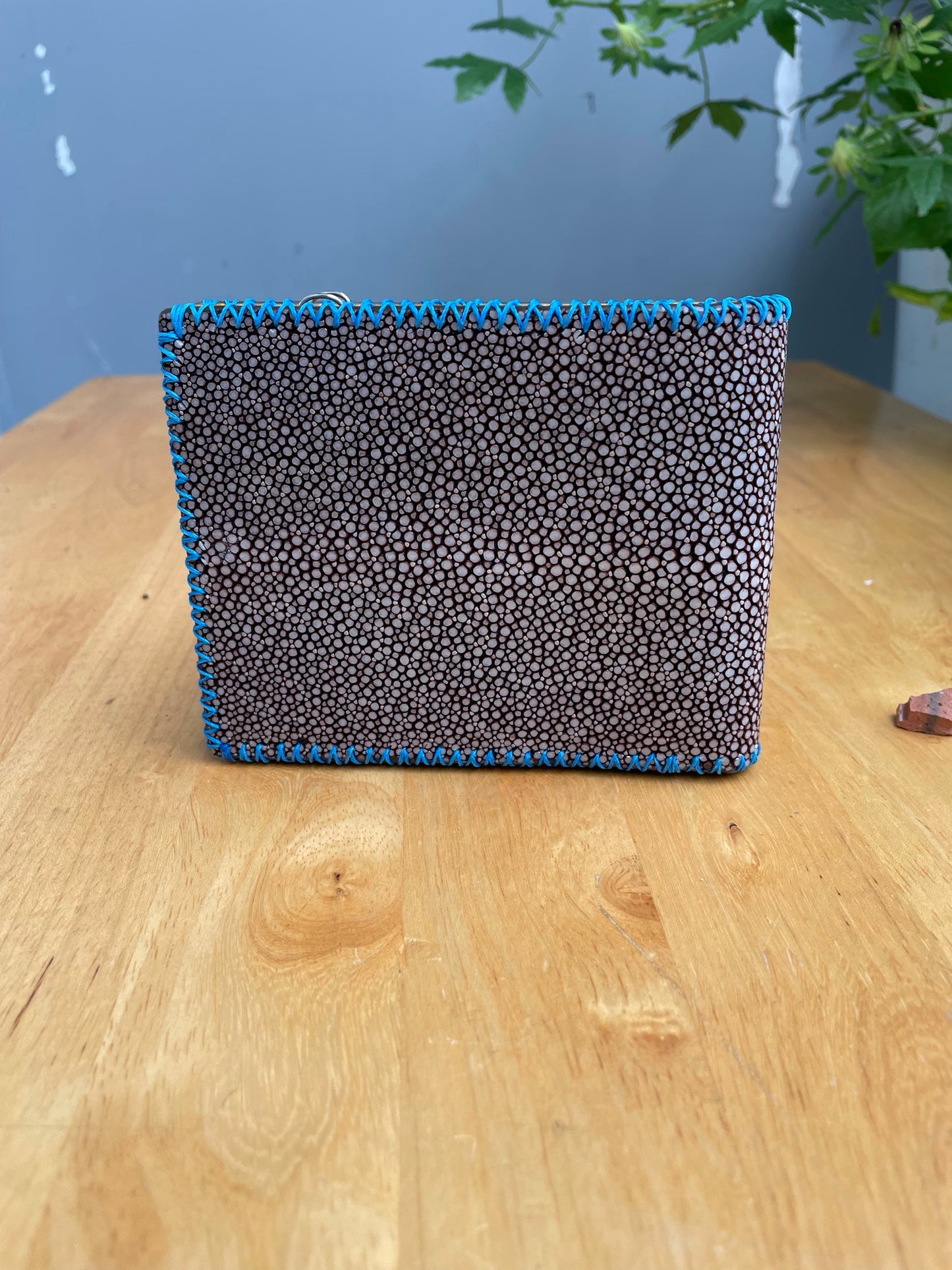 Brown stingray leather wallet for men