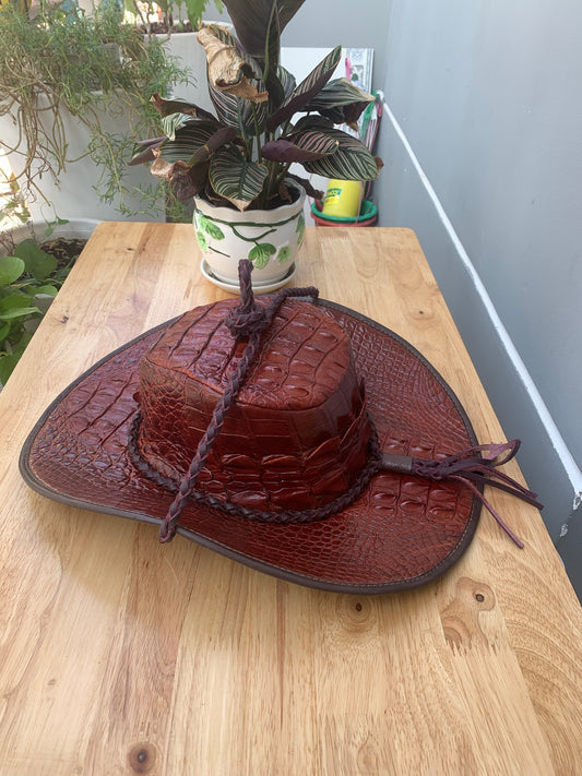 crocodile leather cowboy hat