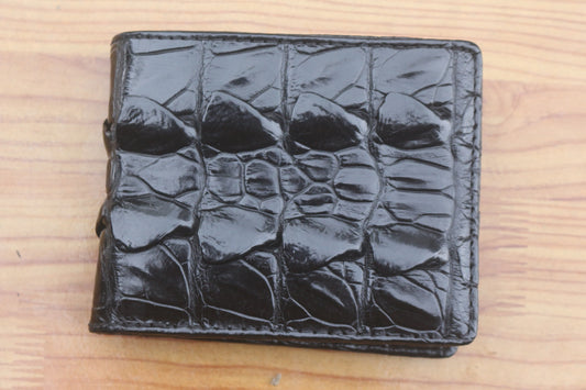 Black alligator Tail leather wallet for men