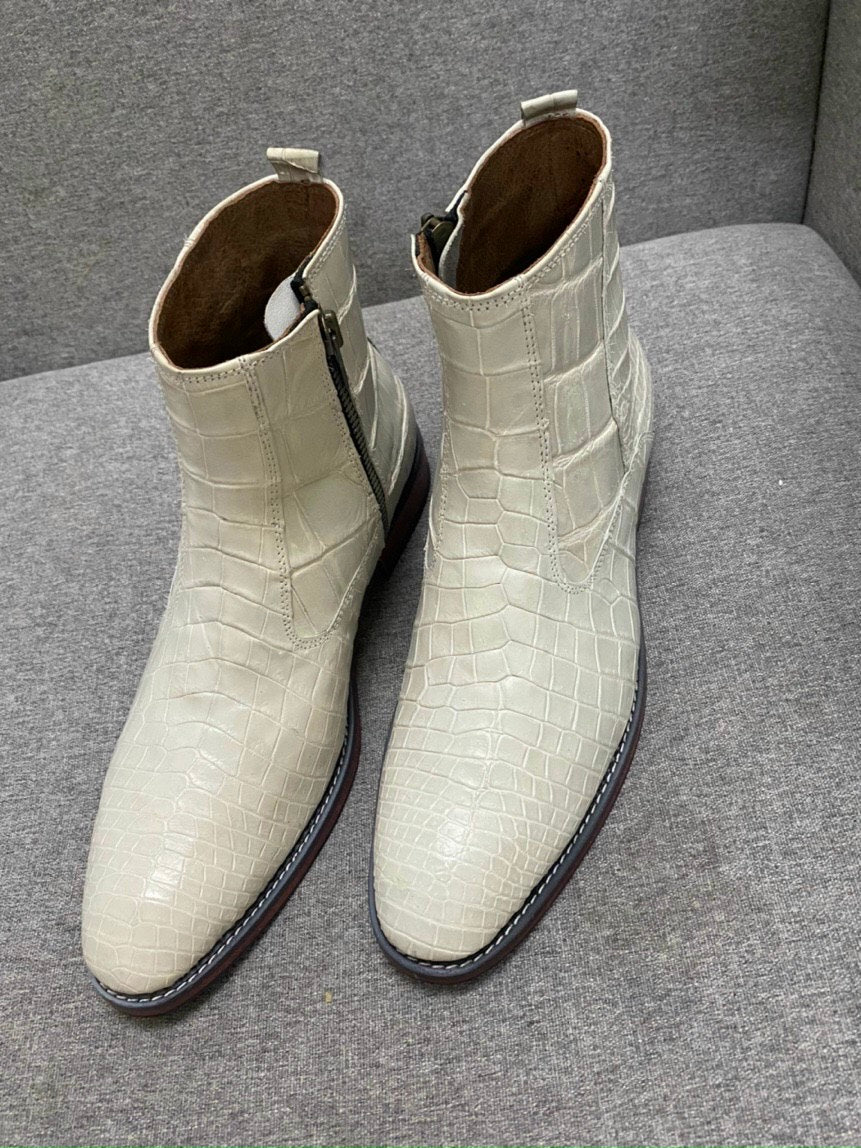 alligator belly leather boots