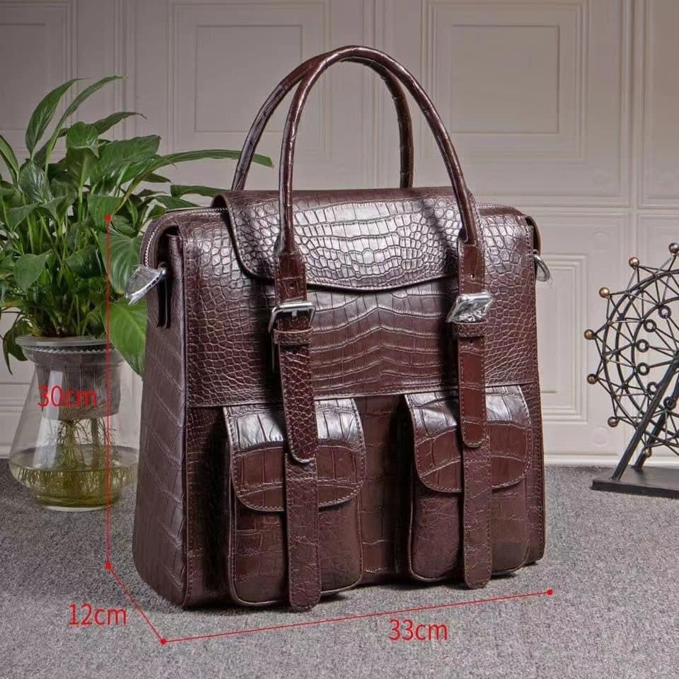 Genuine alligator leather briefcase