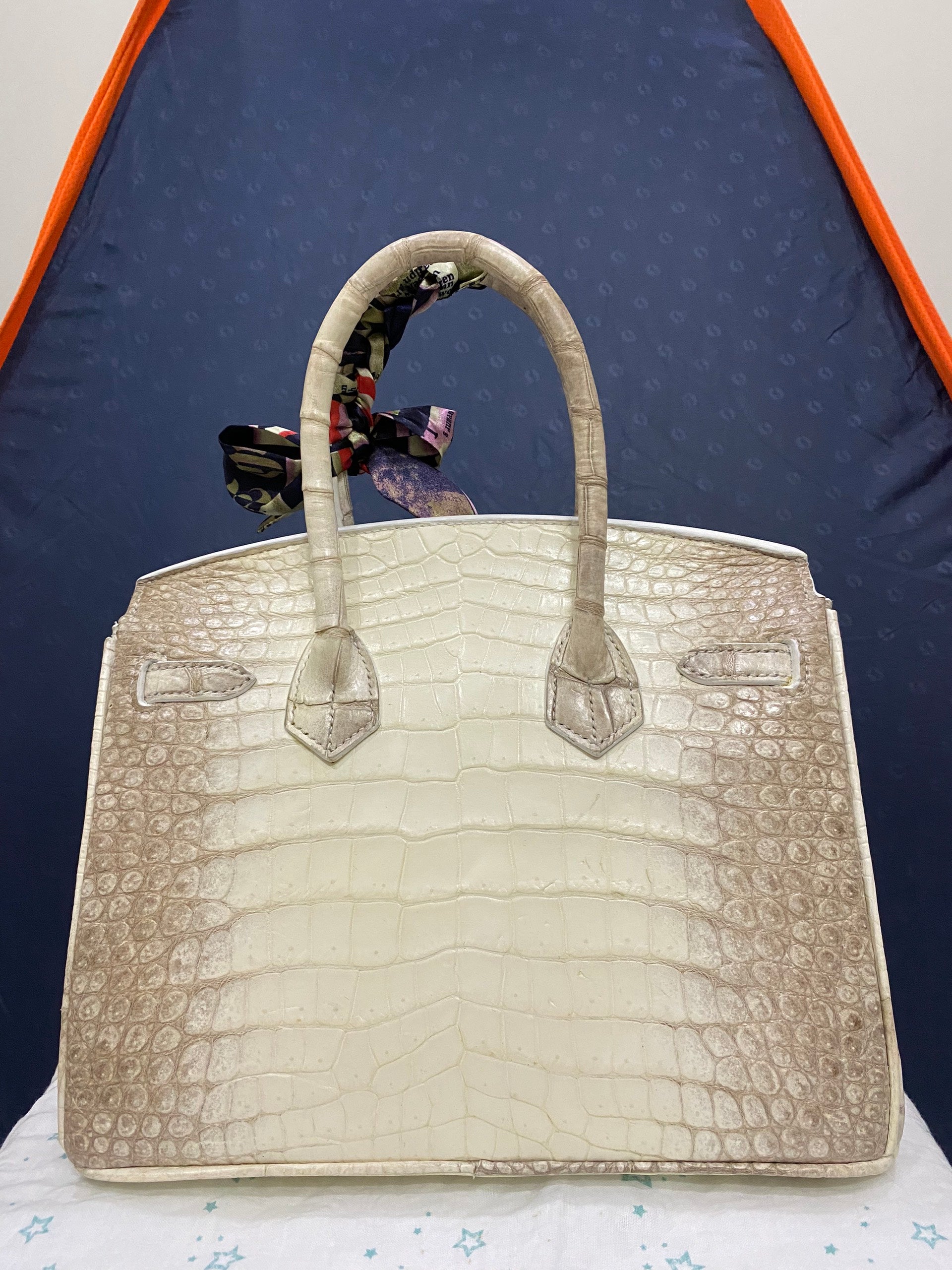 Authentic Crocodile Leather Women's Handbag Bag Cross body Himalayan w/Strap