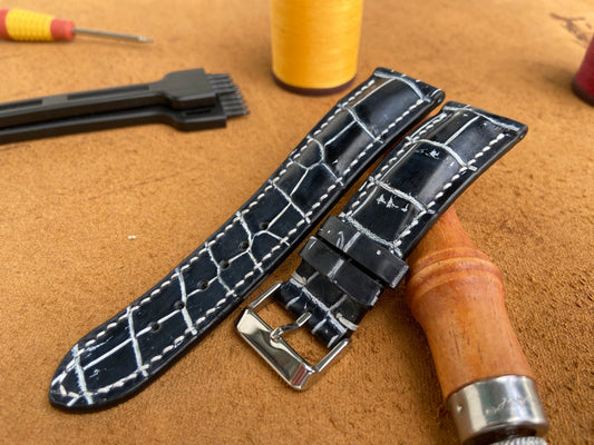 premium crocodile leather watch strap band