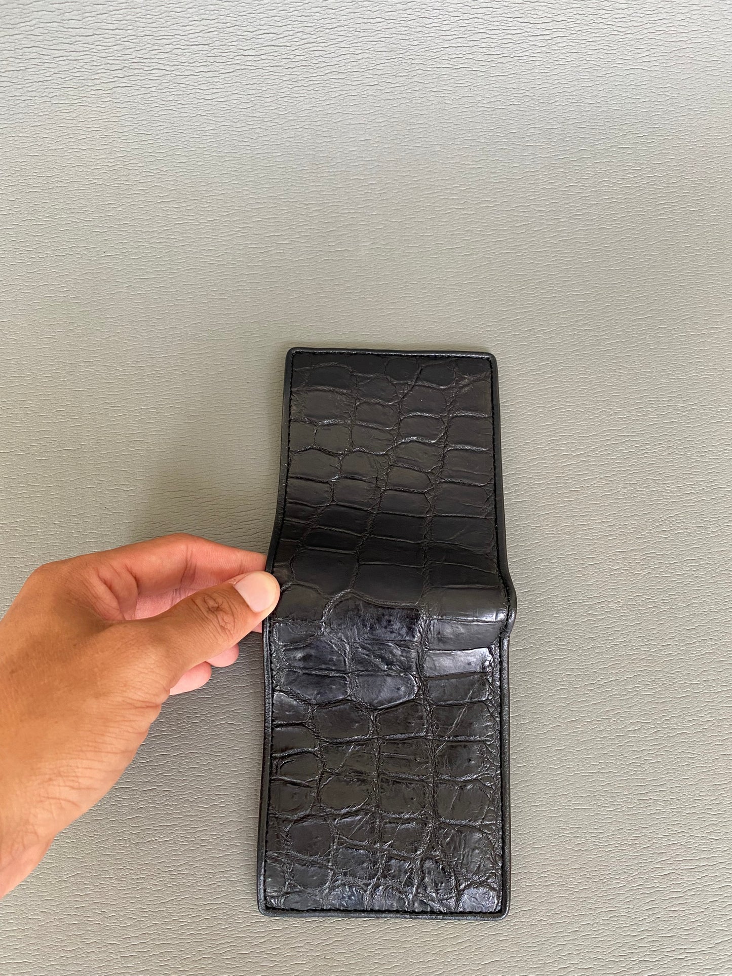 genuine alligator leather belly men wallet