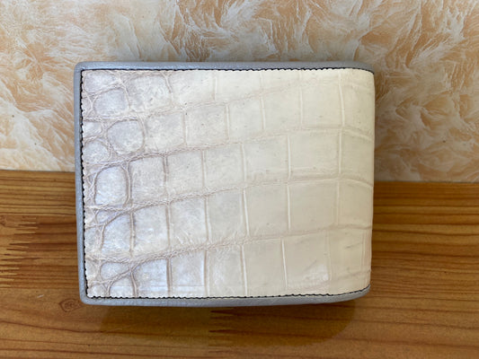 Albino crocodile leather wallet