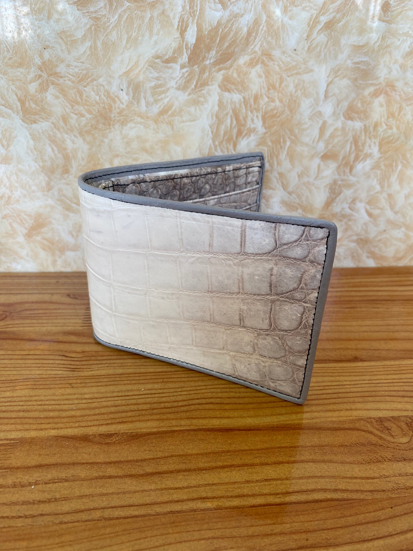 Albino crocodile leather wallet