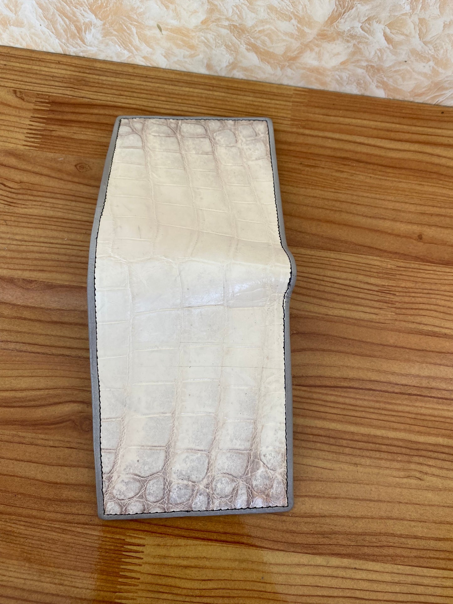 Albino crocodile leather wallet